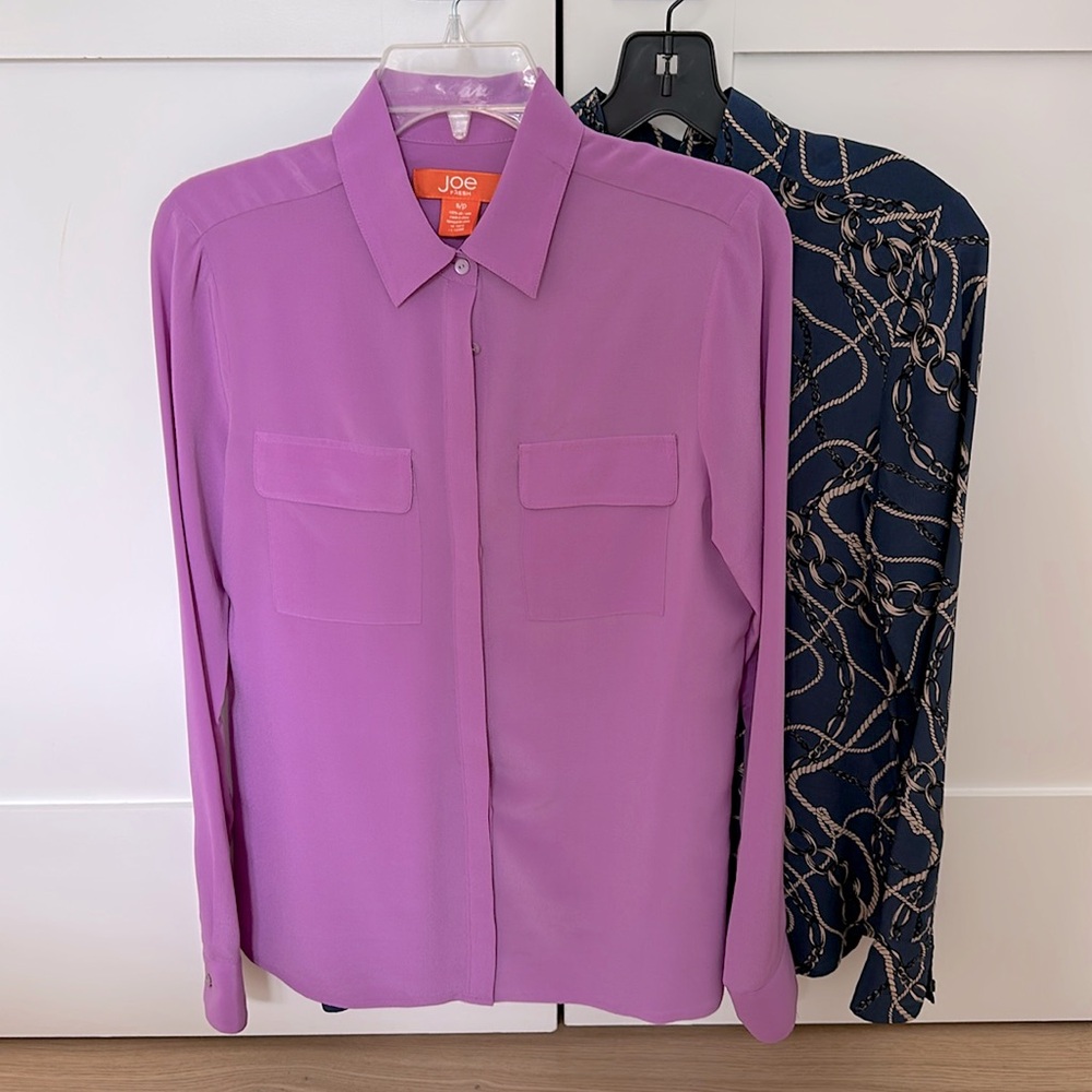 Joe Fresh Long Sleeve Silk Blouse Bundle Size Small